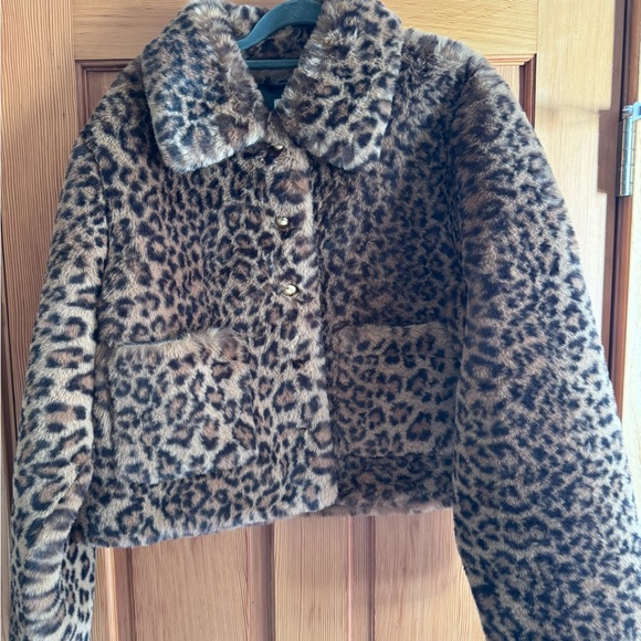 Maeve Anthropologie Leopard-Print Faux Fur Jacket - Picture 7 of 8